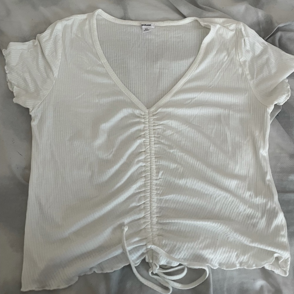 White Scrunched top